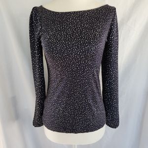 navy petite loft dotted blouse